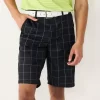 Men's Tek Gear® Plaid Flat-Front Golf Shorts -Tek Gear Shop 4826634 Mineral Black