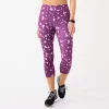 Petite Tek Gear® Core High-Waisted Capri Leggings -Tek Gear Shop 5236295 Purple Spots