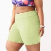 Plus Size Tek Gear® 7-in. Brushed High-Waisted Bike Shorts -Tek Gear Shop 5553994 Brisk Mint