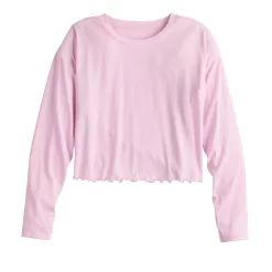 Women's Tek Gear® Lettuce-Edge Cross-Back Top -Tek Gear Shop 5653063 ALT2